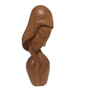 Vintage Hand Carved Wood Wooden Madonna Mary‎